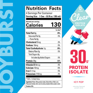 Joyburst Clear Protein - Icy Pop Flavor - 4ct - No Sugar Company Inc.