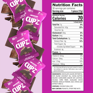 No Sugar Keto Cup Dark Chocolate Fudge Brownie - 30 Cups