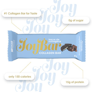 JOYBAR Collagen Bar - Cookies and Cream - 12 Bars, 40g (1.41oz) per Bar - No Sugar Company Inc.