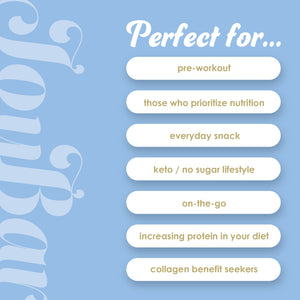 JOYBAR Collagen Bar - Cookies and Cream - 12 Bars, 40g (1.41oz) per Bar - No Sugar Company Inc.