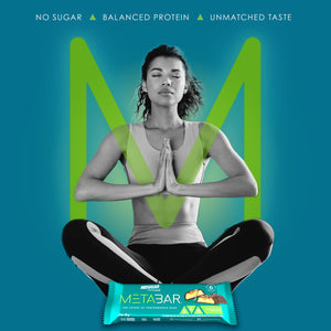 No Sugar METABAR Chocolate Caramel and Peanut Flavor - 12 bars, 40g (1.41oz) per Bar
