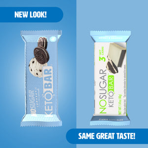 No Sugar Keto Bar Cookies and Cream - 12 Bars (New Look!)