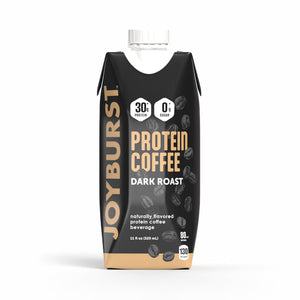 Joyburst Protein Coffee Dark Roast packaging on a white background