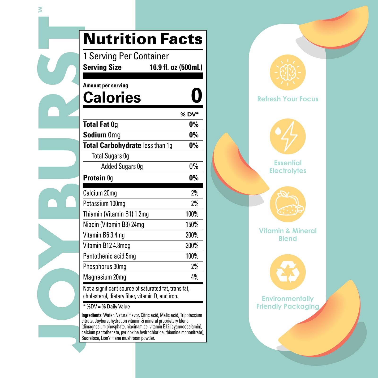 Joyburst Hydration Peach - 12 Pack