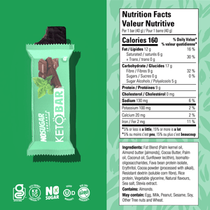 No Sugar Bar Chocolate Mint 12ct (New Look!)