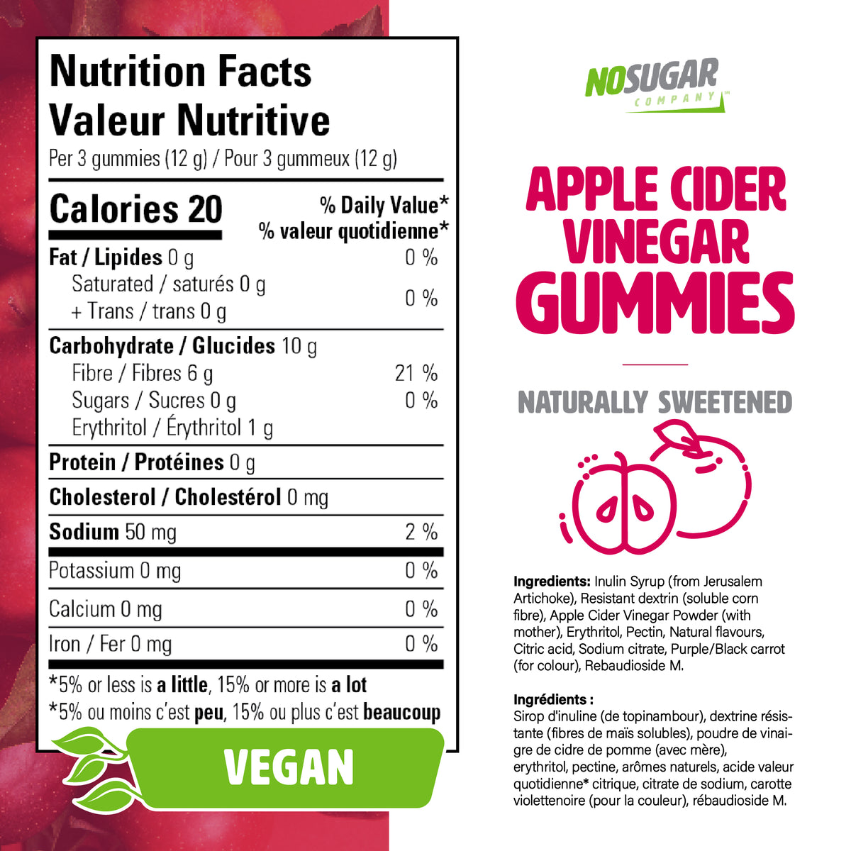 New + Improved No Sugar Apple Cider Vinegar Gummies