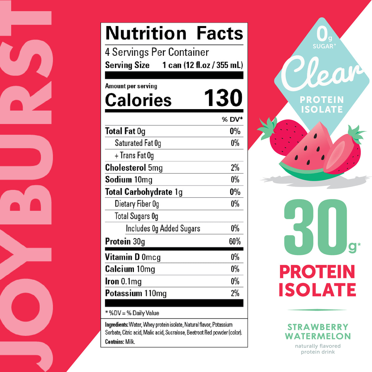 Joyburst Clear Protein - Strawberry Watermelon - 4ct