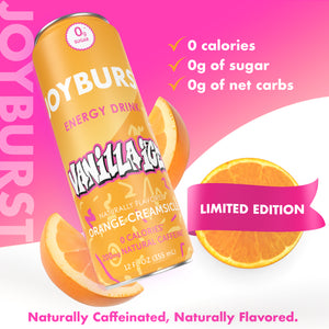 Joyburst Energy Drink Vanilla Ice - Orange Creamsicle 24 pack