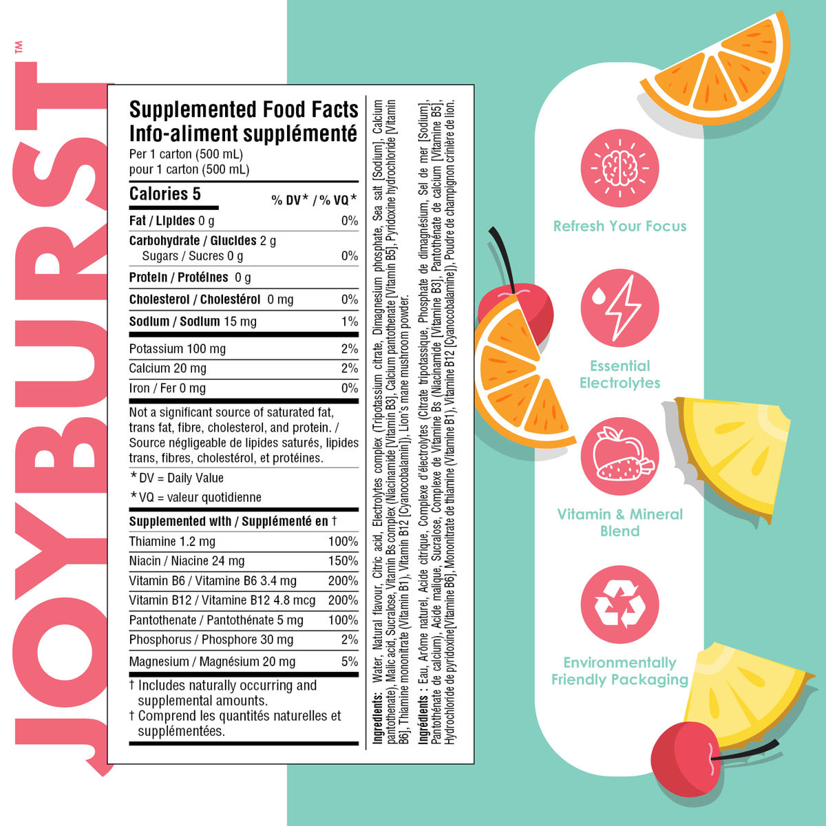 NEW! Joyburst Renew Hydration Tropical Fruit Punch Flavour - 18 pack