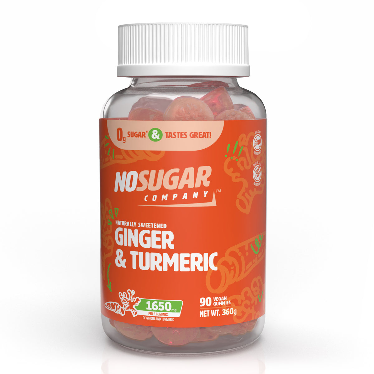 No Sugar Ginger Tumeric Gummies 90ct