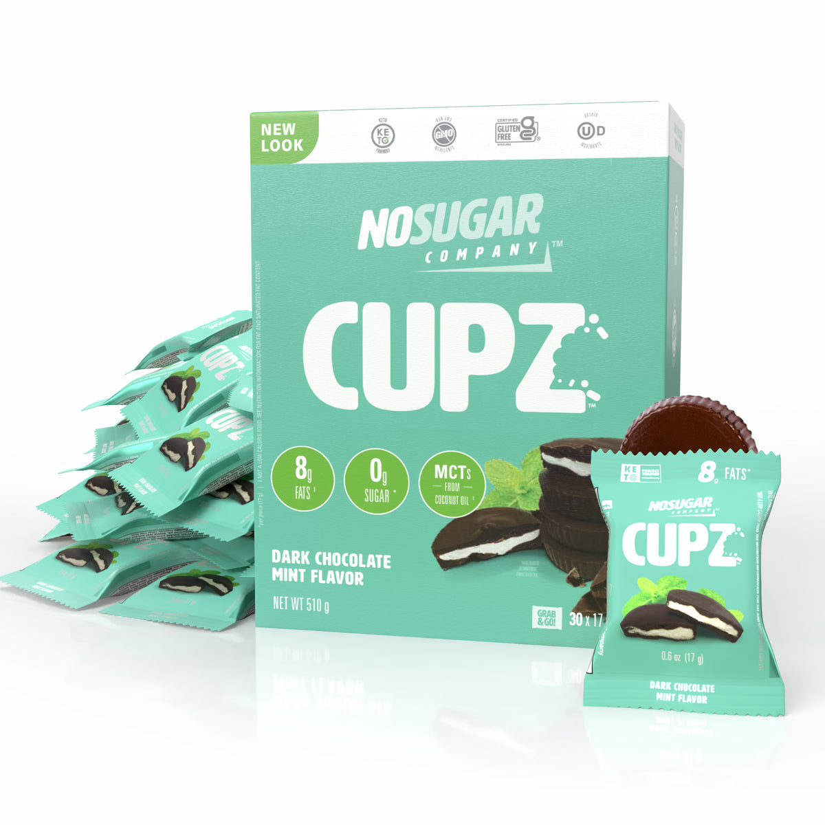 No Sugar Keto Cup Dark Chocolate Mint - 30 Cups