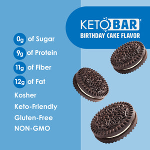 No Sugar Keto Bar Cookies and Cream - 12 Bars (New Look!)