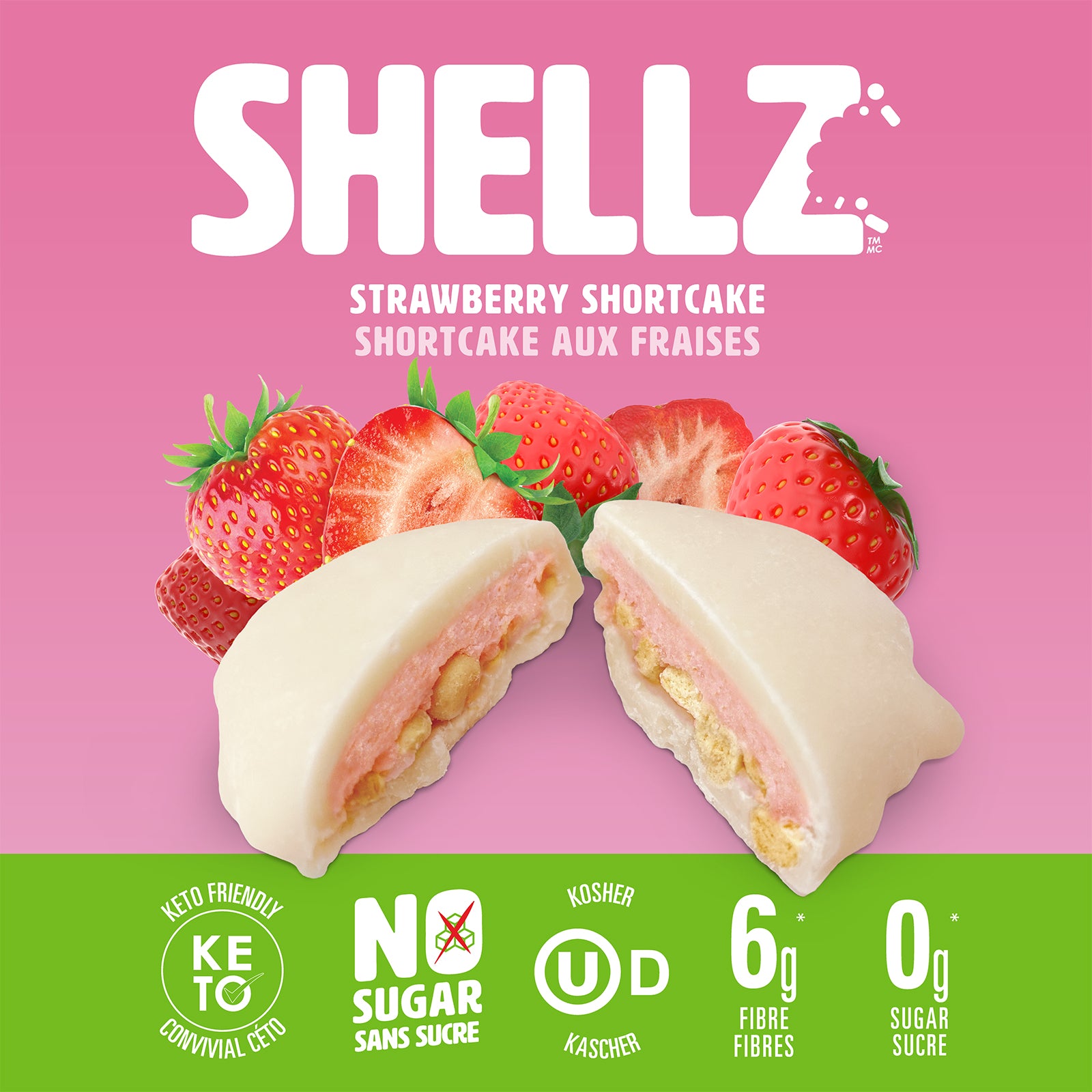 No Sugar Shellz Strawberry Shortcake - 570g