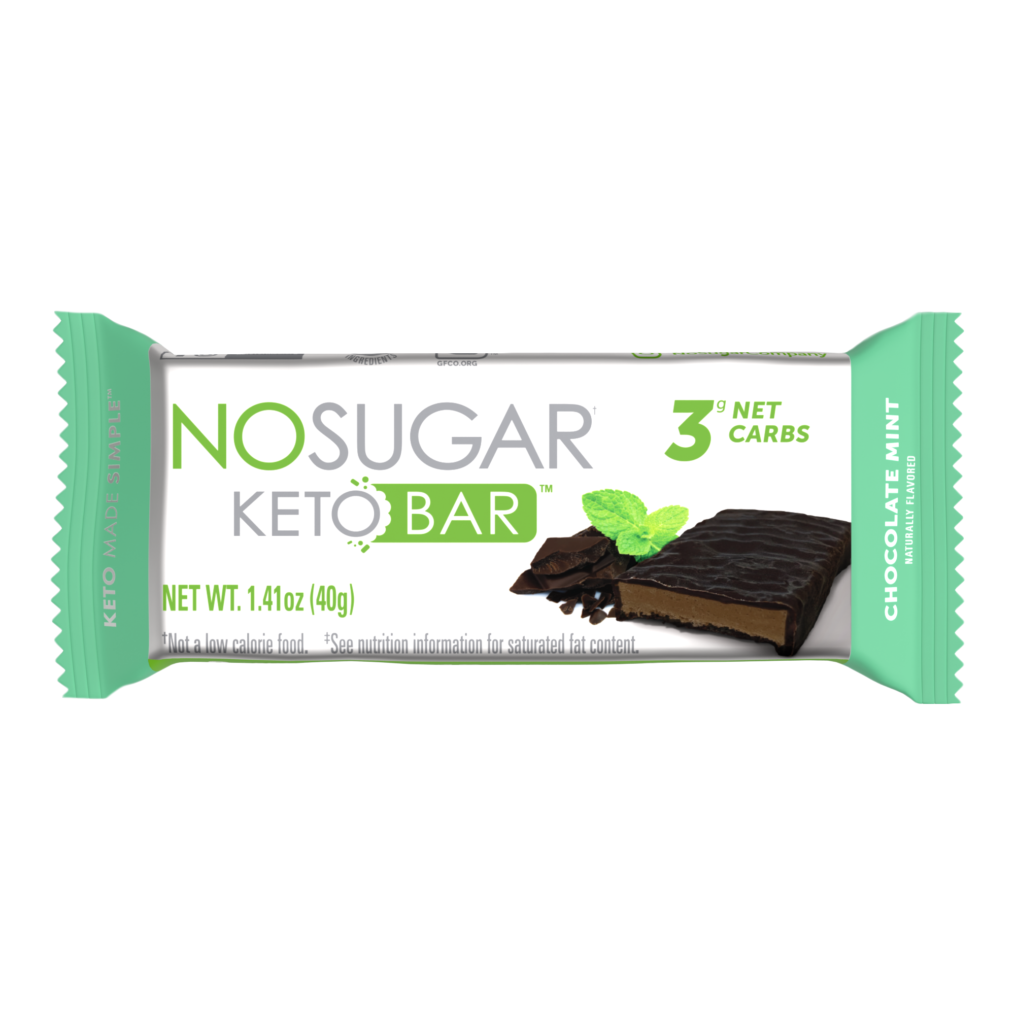 No Sugar Keto Bar Chocolate Mint - 12 Bars