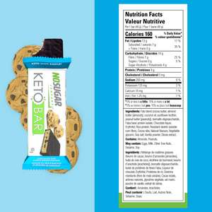 No Sugar Keto Bar Chocolate Chip Cookie Dough - 12 Bars