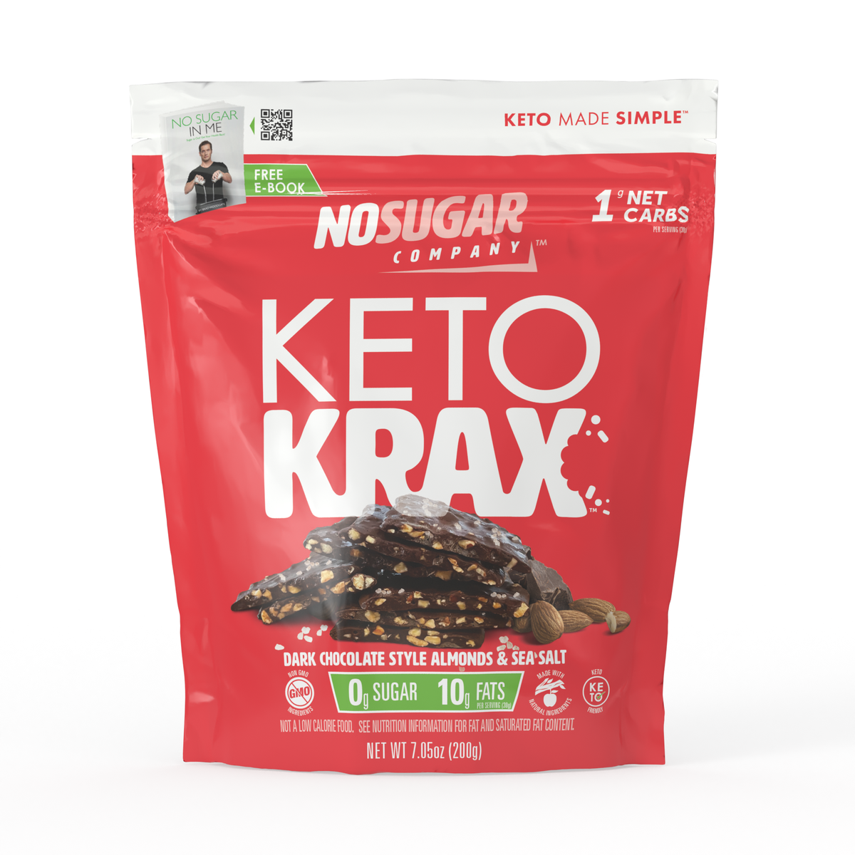 No Sugar Keto Krax Dark Chocolatey Almond & Sea Salt 200g