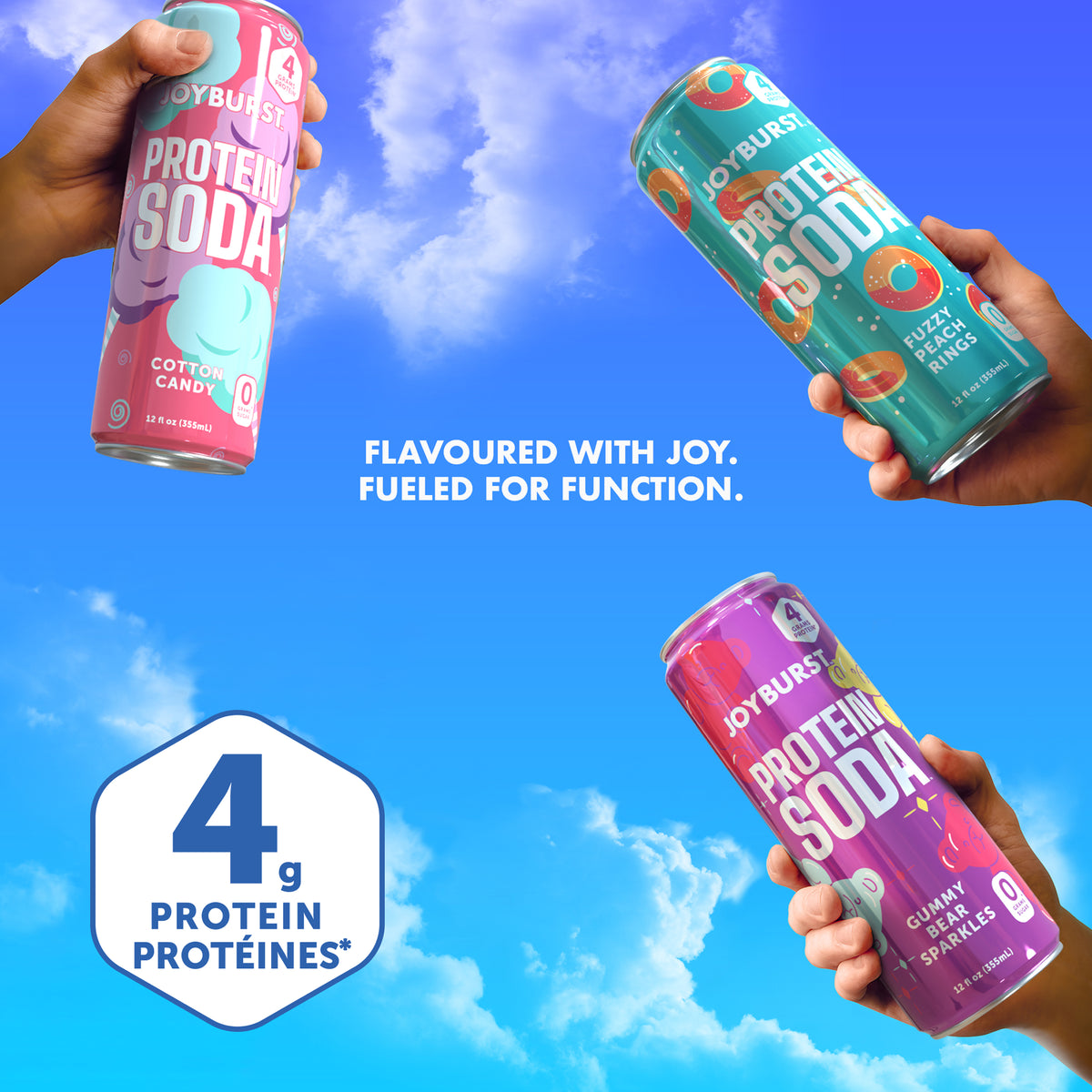JOYBURST Protein Soda (4g) 15ct - Variety Pack