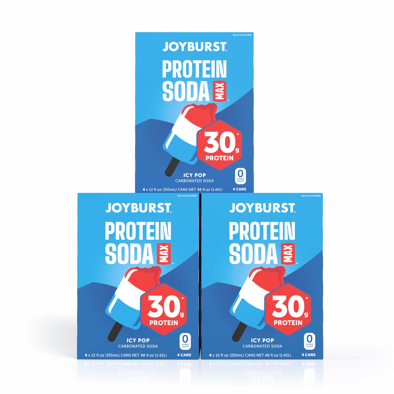 NEW! Joyburst Protein Soda Max 30g Icy Pop 12ct US