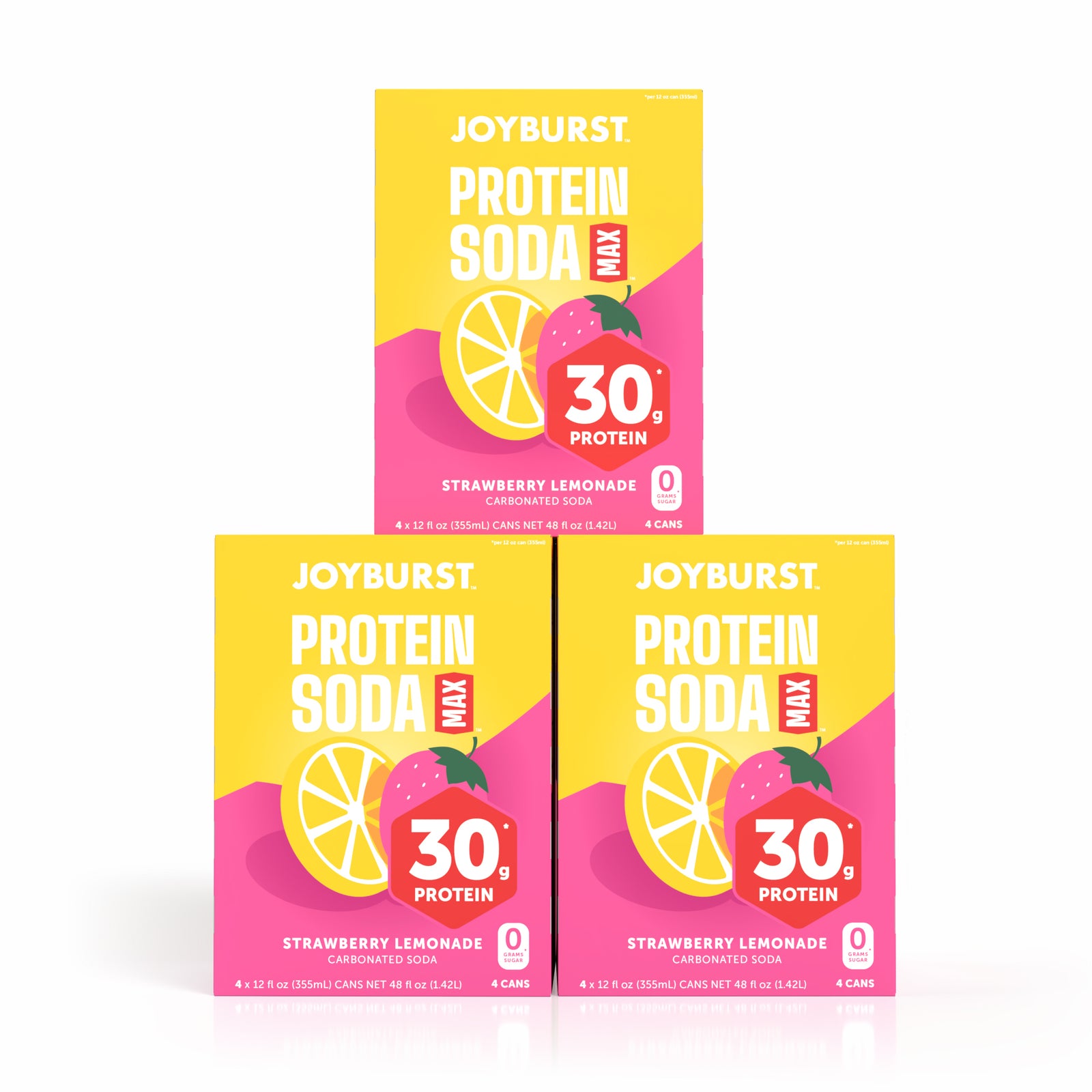 NEW! Joyburst Protein Soda Max 30g Strawberry Lemonade 12ct US