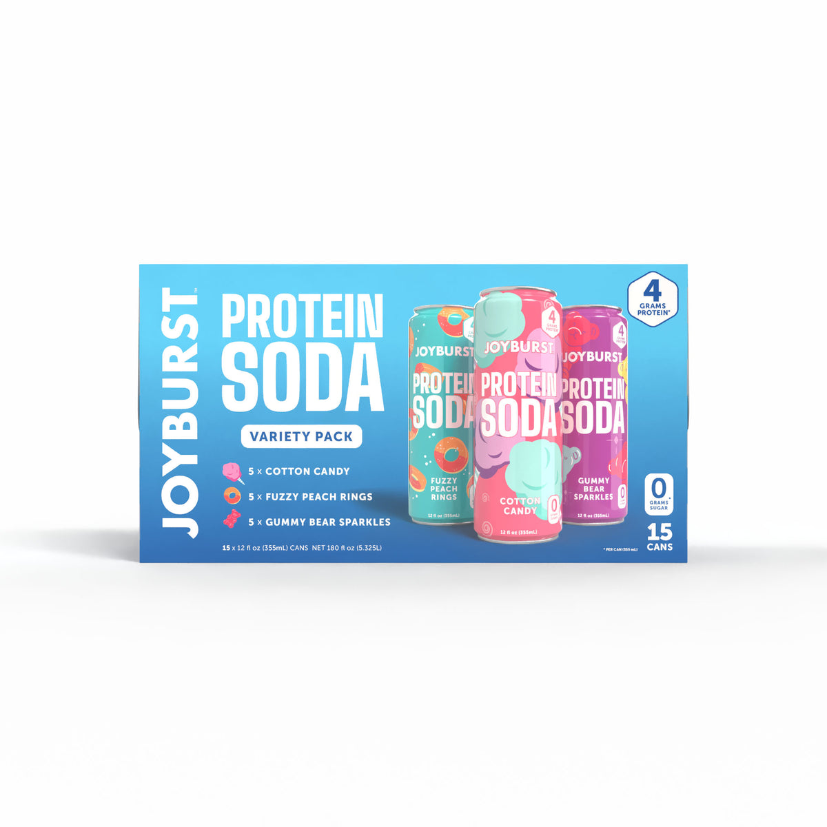 JOYBURST Protein Soda (4g) 15ct - Variety Pack
