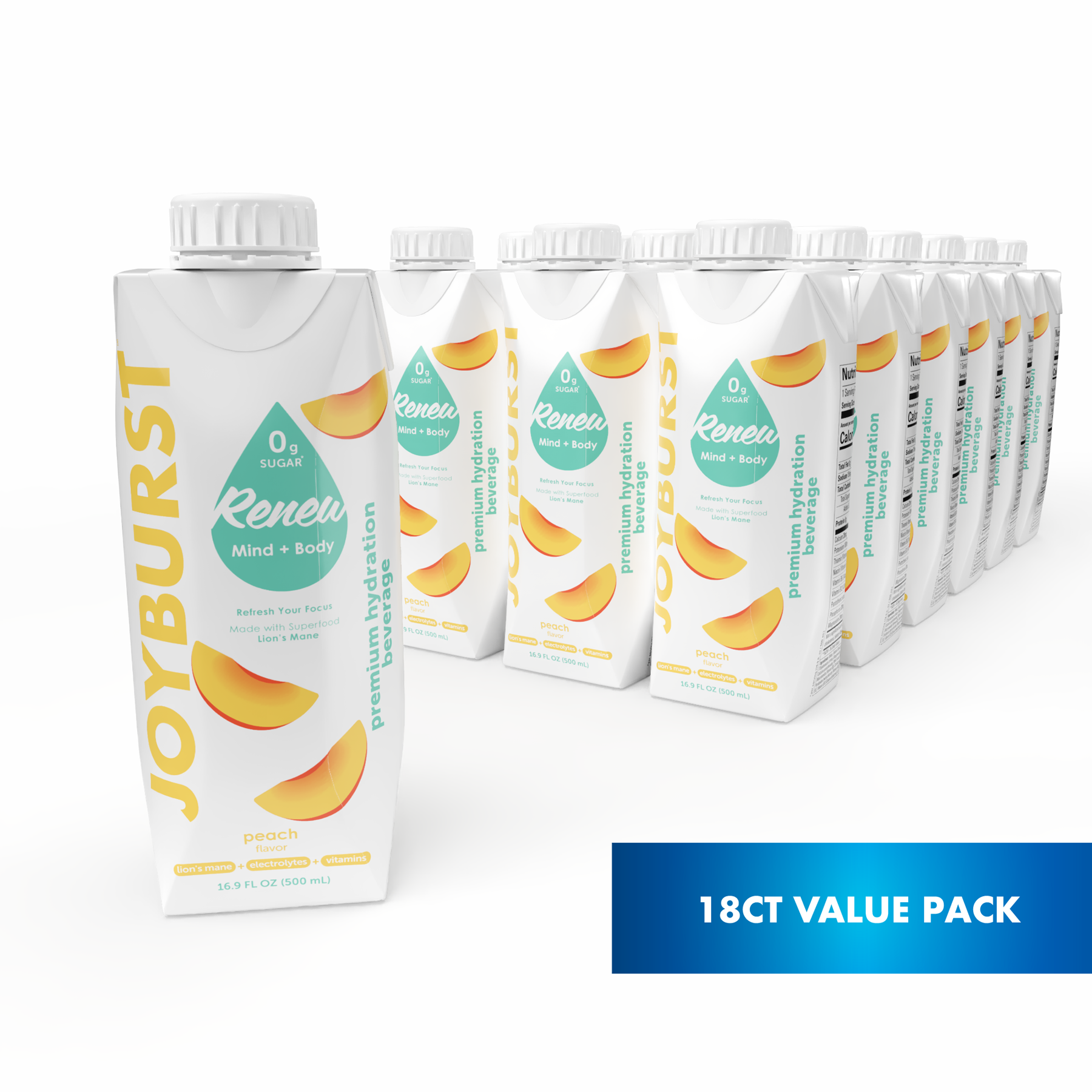 Joyburst Hydration Peach - 18 Pack - No Sugar Company Inc.