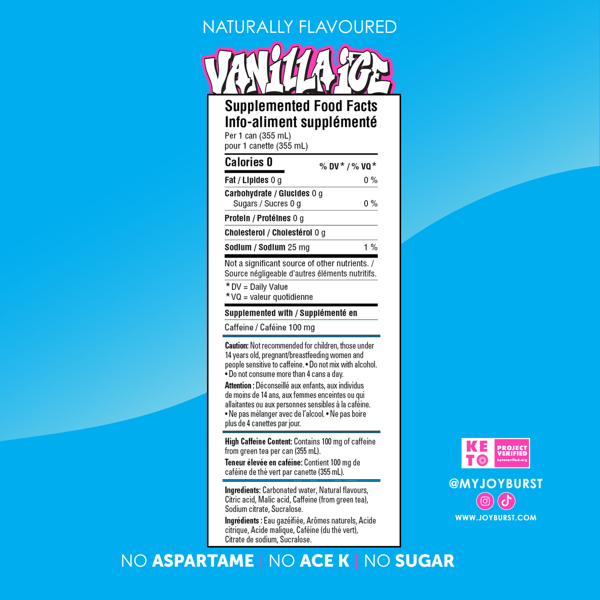 Joyburst Energy Drink Vanilla Ice - 12 pack (Canadian Version)