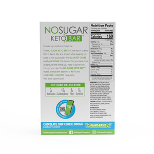 No Sugar Keto Bar Chocolate Chip Cookie Dough - 12 Bars (3 x4ct)