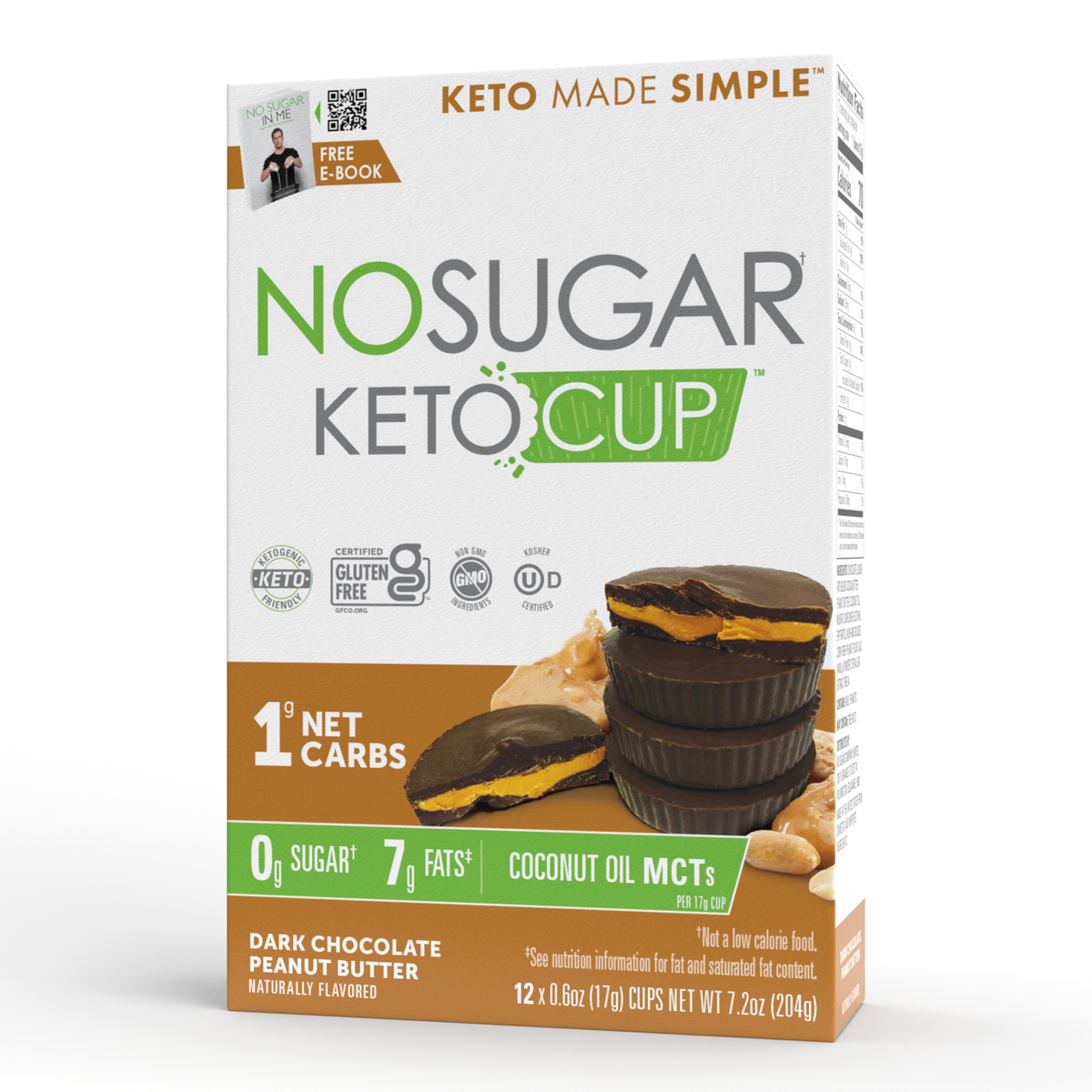 No Sugar Keto Cup Dark Chocolate Peanut Butter - 12 Cups