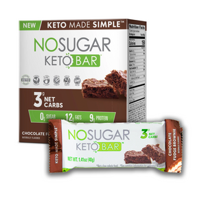 No Sugar Keto Bar Chocolate Fudge Brownie - 12 Bars
