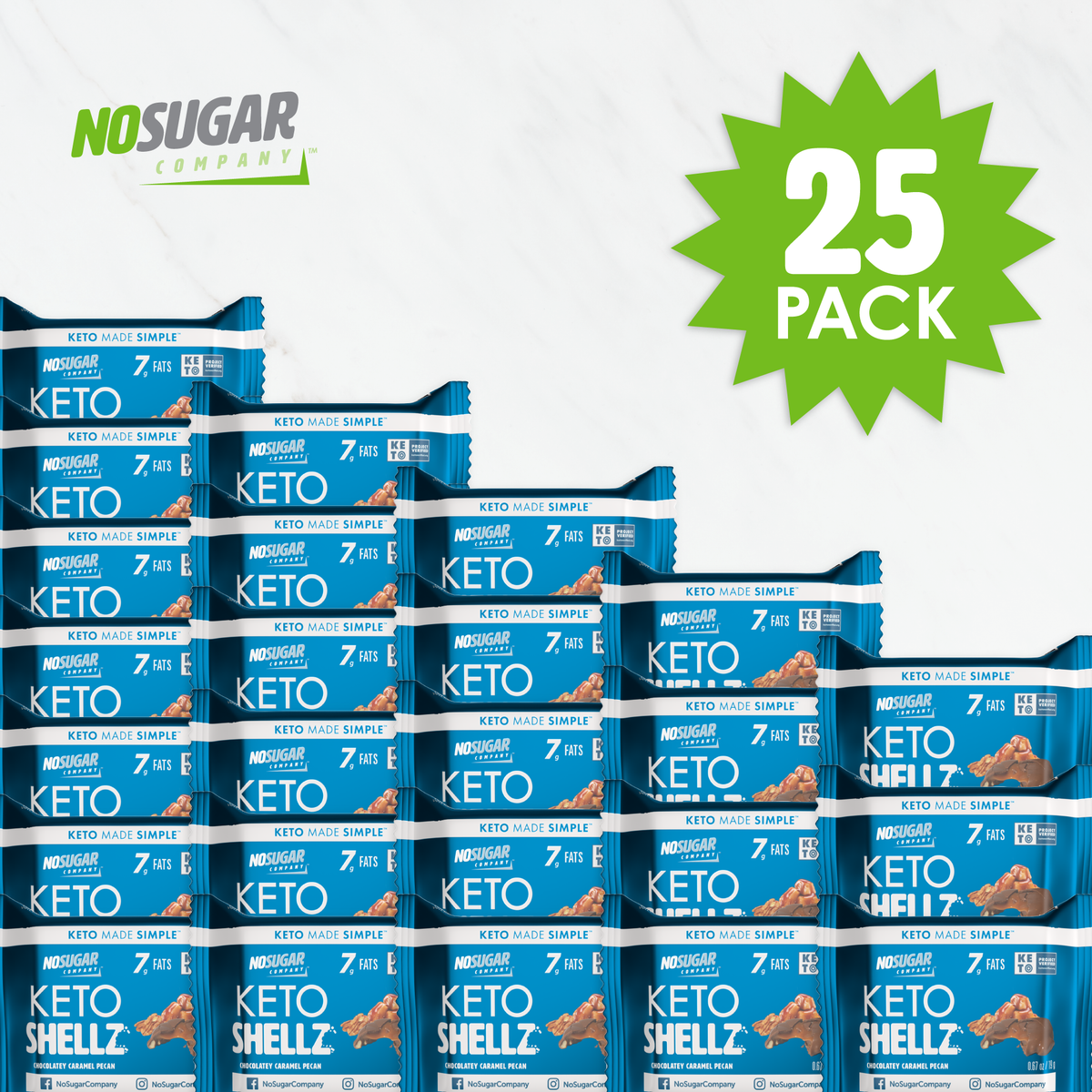 No Sugar Keto Shellz Chocolatey Caramel Pecan - 25 pieces